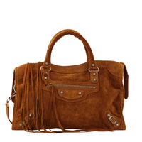 Balenciaga City Chocolate Suede Front