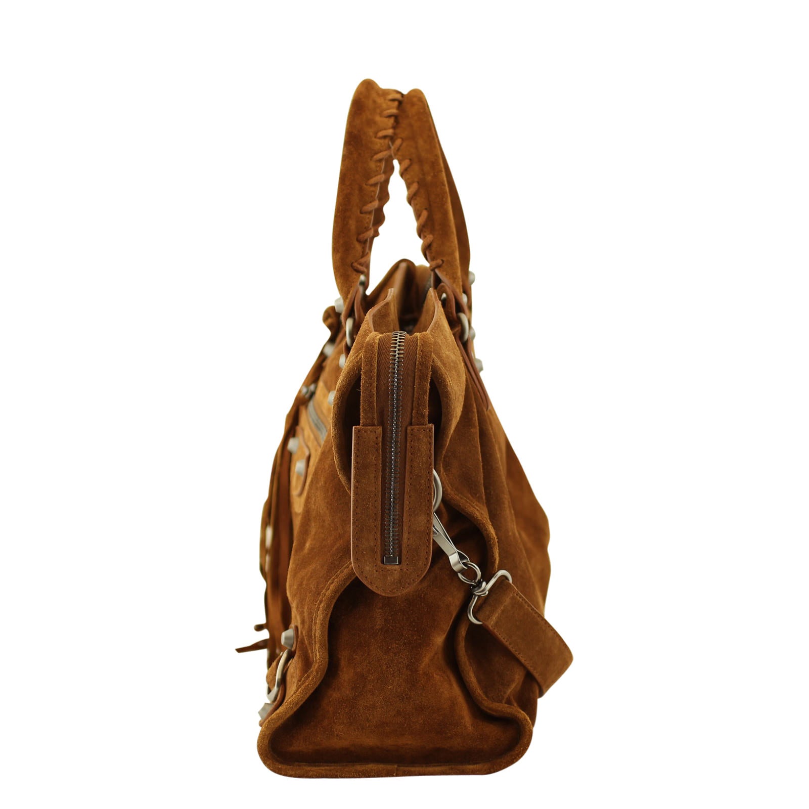 Balenciaga City Chocolate Suede Side