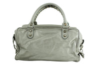 Balenciaga Metallic Leather Box Bag Silver Back