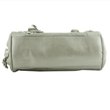 Balenciaga Metallic Leather Box Bag Silver Bottom