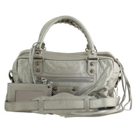 Balenciaga Metallic Leather Box Bag Silver Front