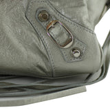 Balenciaga Metallic Leather Box Bag Silver Hardware