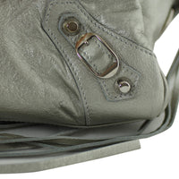 Balenciaga Metallic Leather Box Bag Silver Hardware