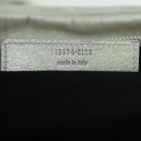 Balenciaga Metallic Leather Box Bag Silver Serial Tag