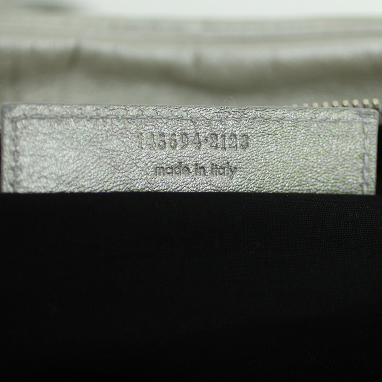 Balenciaga Metallic Leather Box Bag Silver Serial Tag