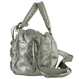 Balenciaga Metallic Leather Box Bag Silver Side