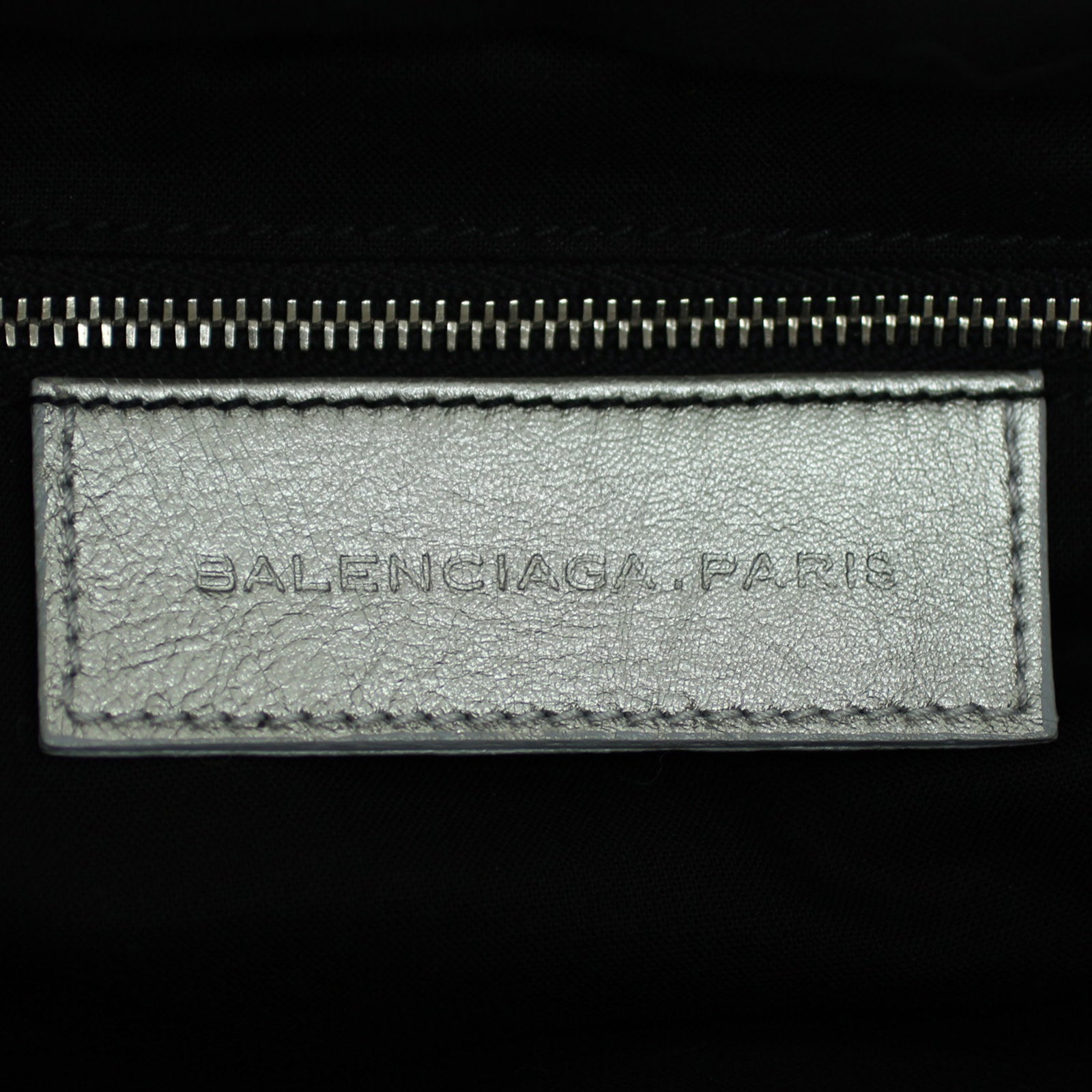 Balenciaga Metallic Leather Box Bag Silver Stamp