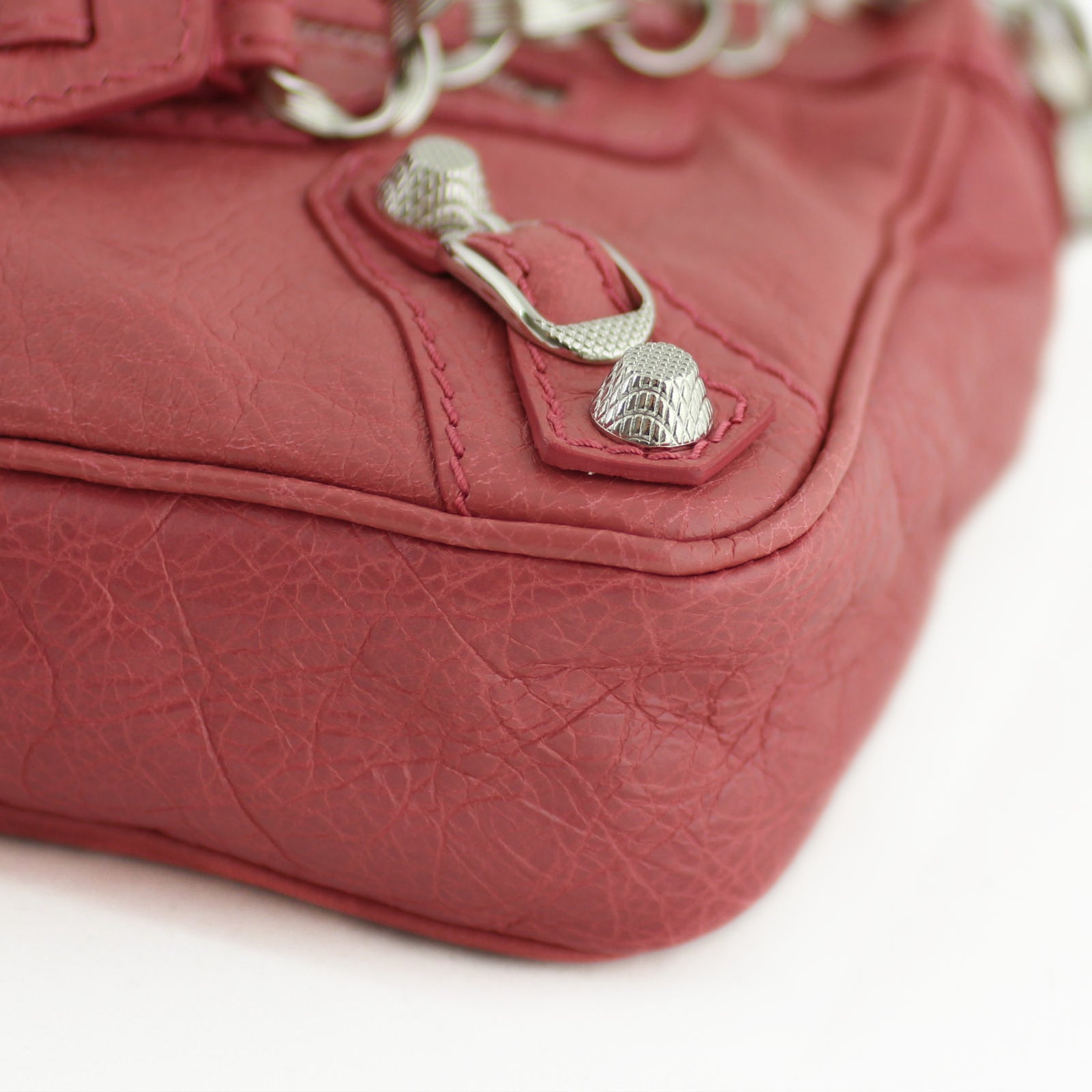 Balenciaga Agneau Giant 12 Silver Chain Shoulder Bag Corner