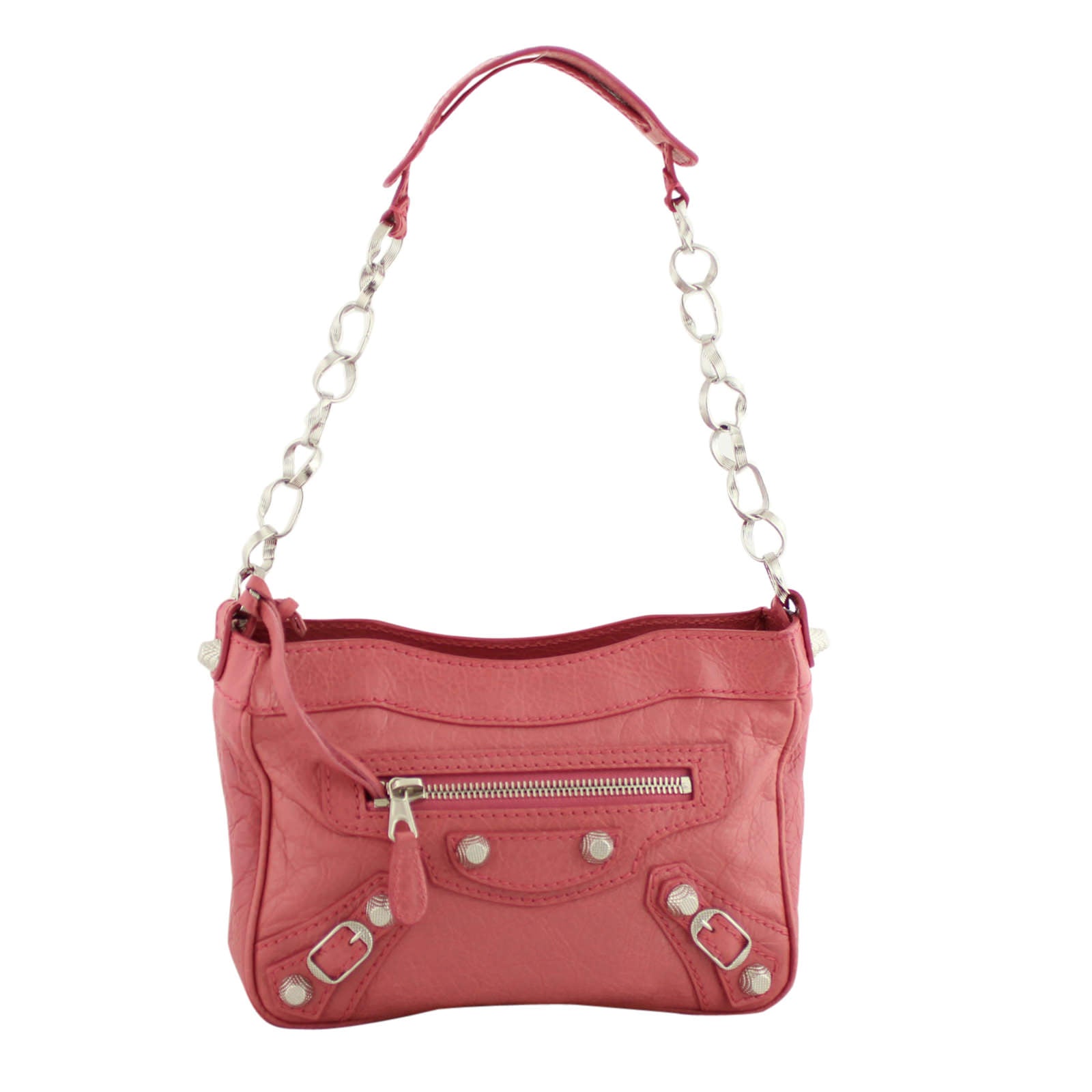 Balenciaga Agneau Giant 12 Silver Chain Shoulder Bag Front