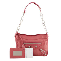 Balenciaga Agneau Giant 12 Silver Chain Shoulder Bag Front with Accessories