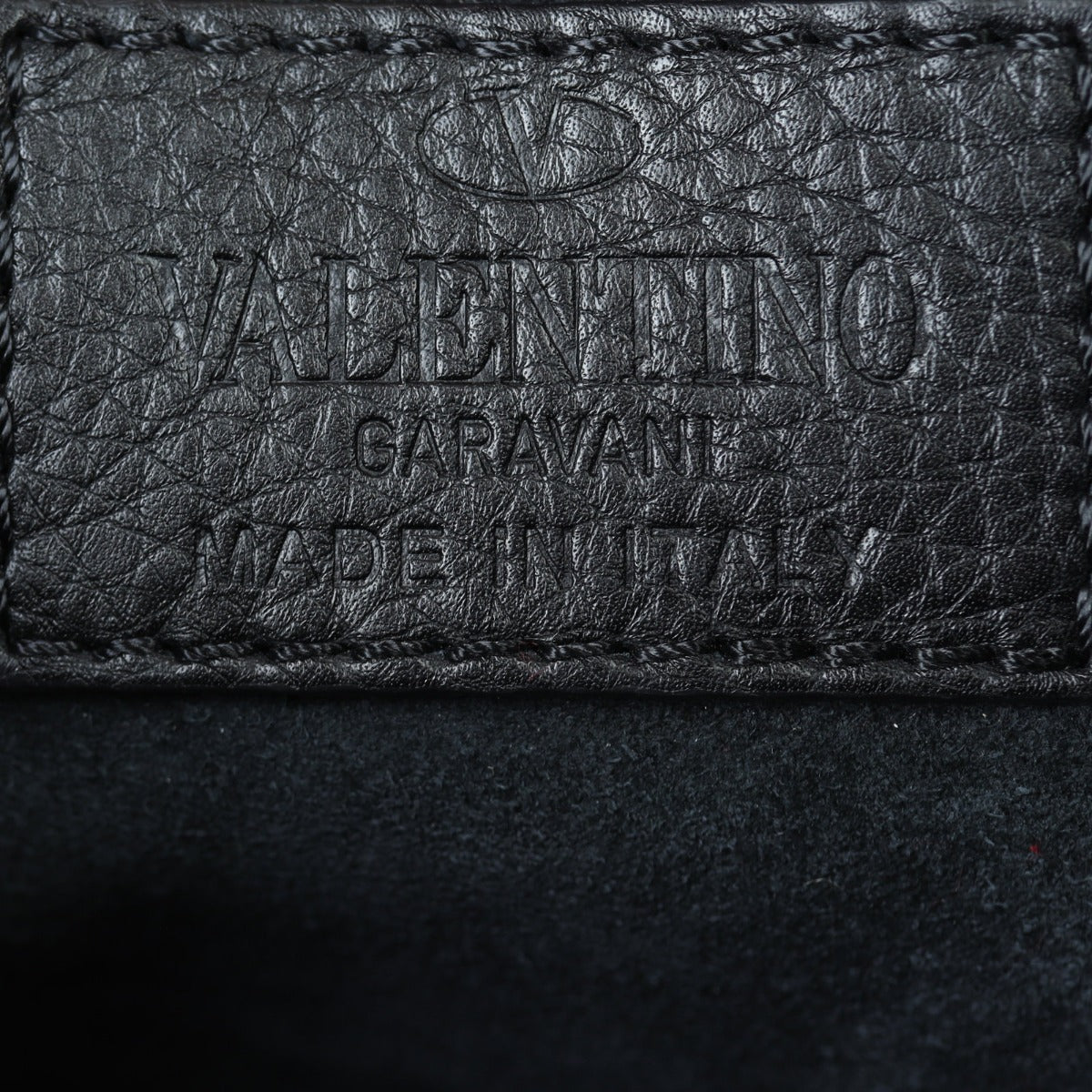 Valentino Rockstud Wristlet Flap Clutch Interior Stamp