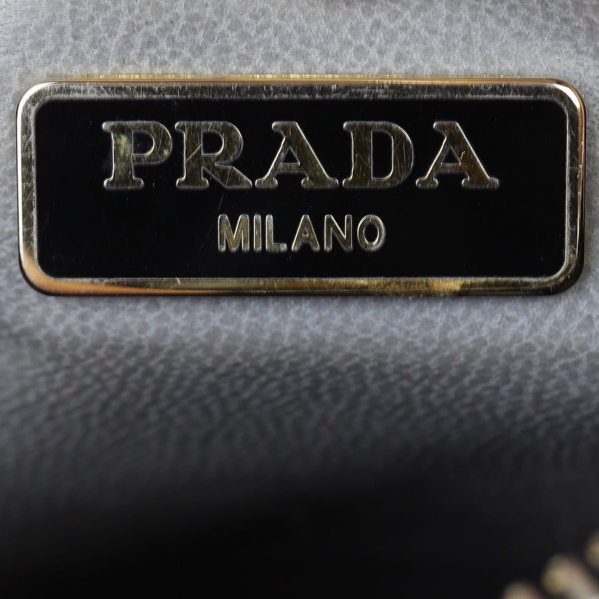 Prada Saffiano Zip Crossbody Bag Interior Stamp