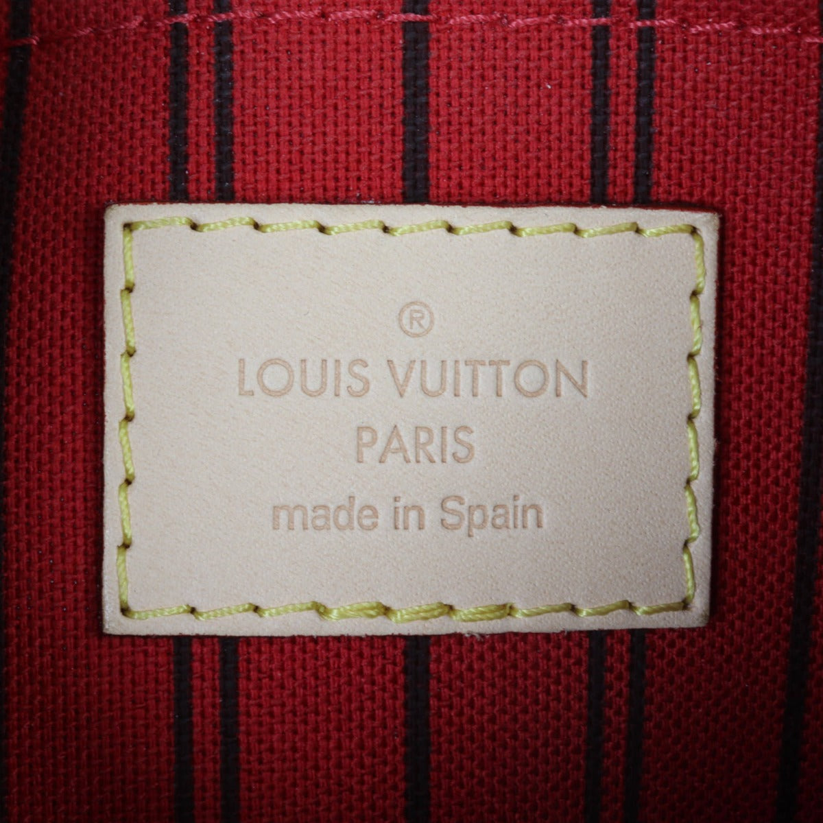 Louis Vuitton Neverfull Pochette Monogram Interior Stamp