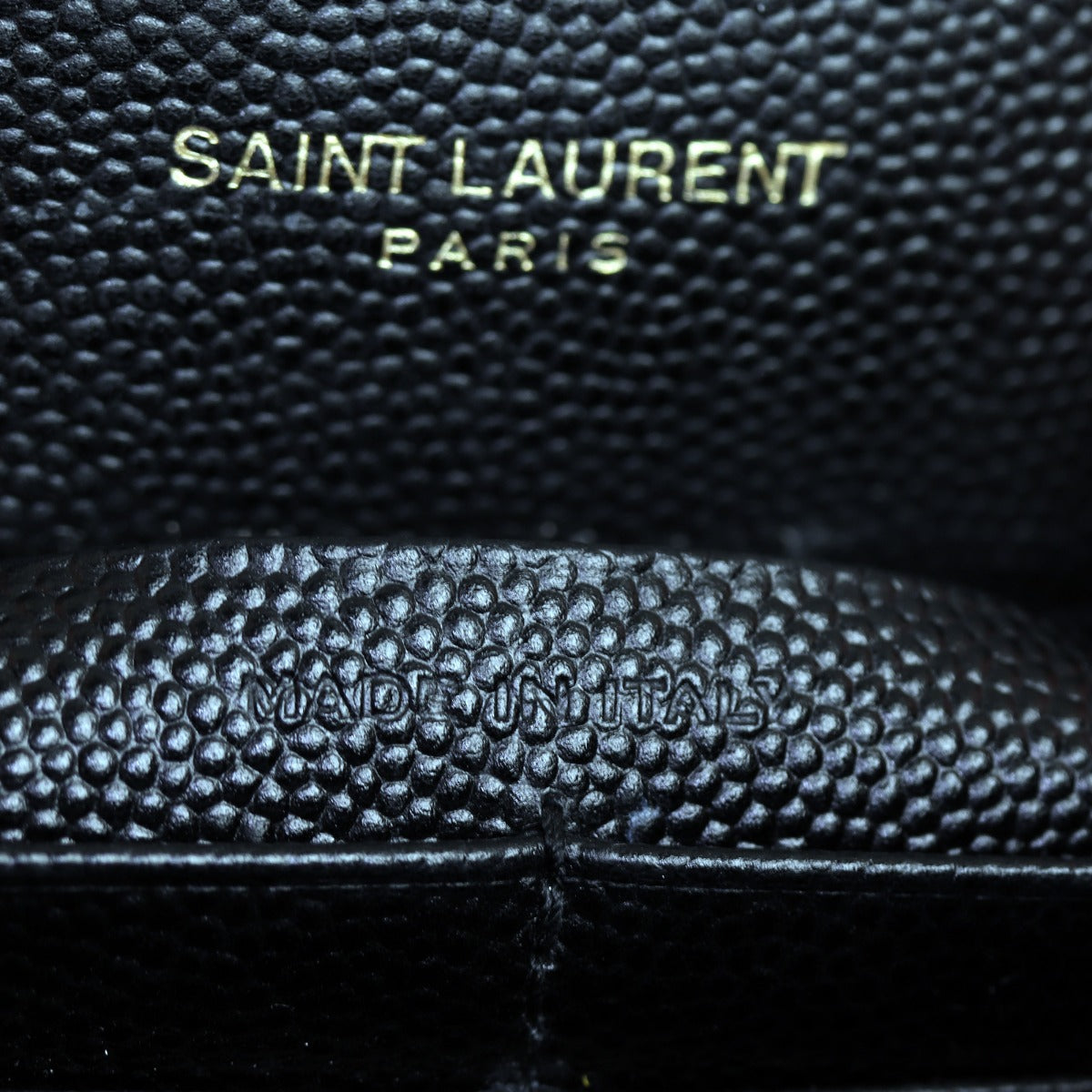 Saint Laurent Cassandre Envelope Chain Wallet  Interior Stamp