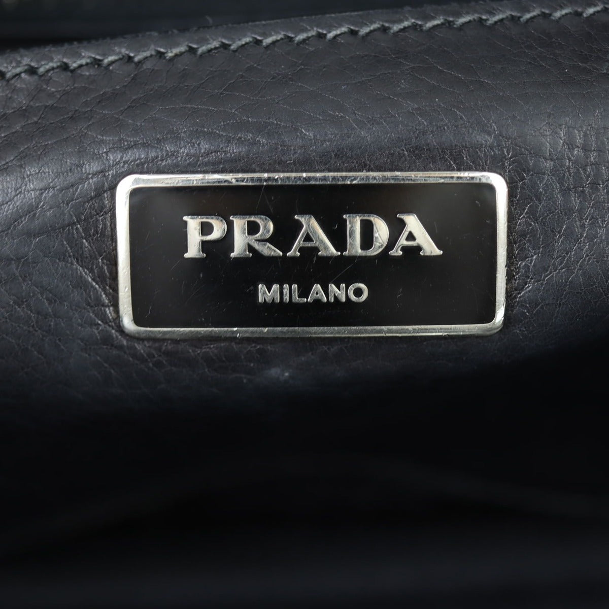 Prada Twin Pocket Glace Calfskin Tote Stamp
