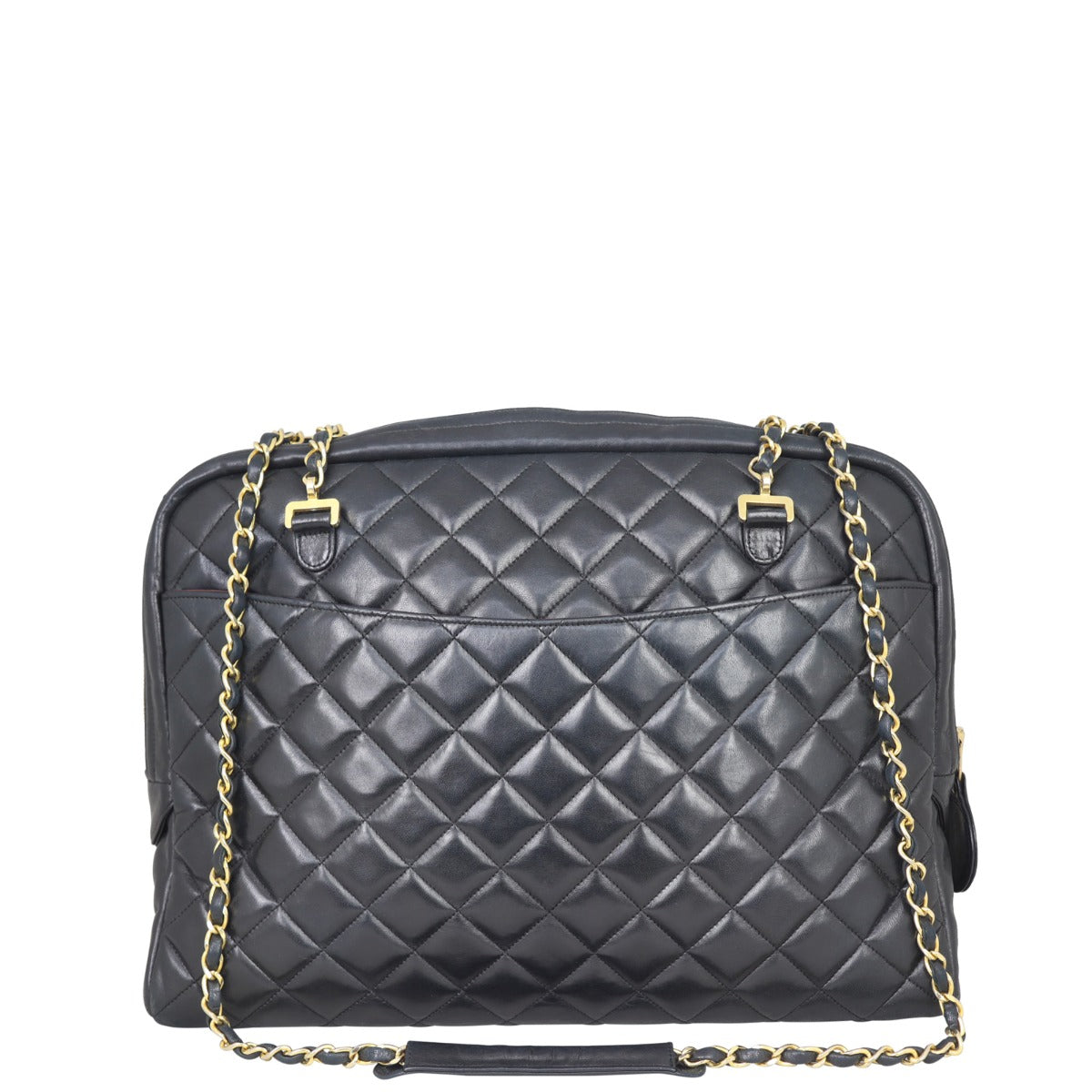 Chanel Vintage Quilted Lambskin Zip Tote Front
