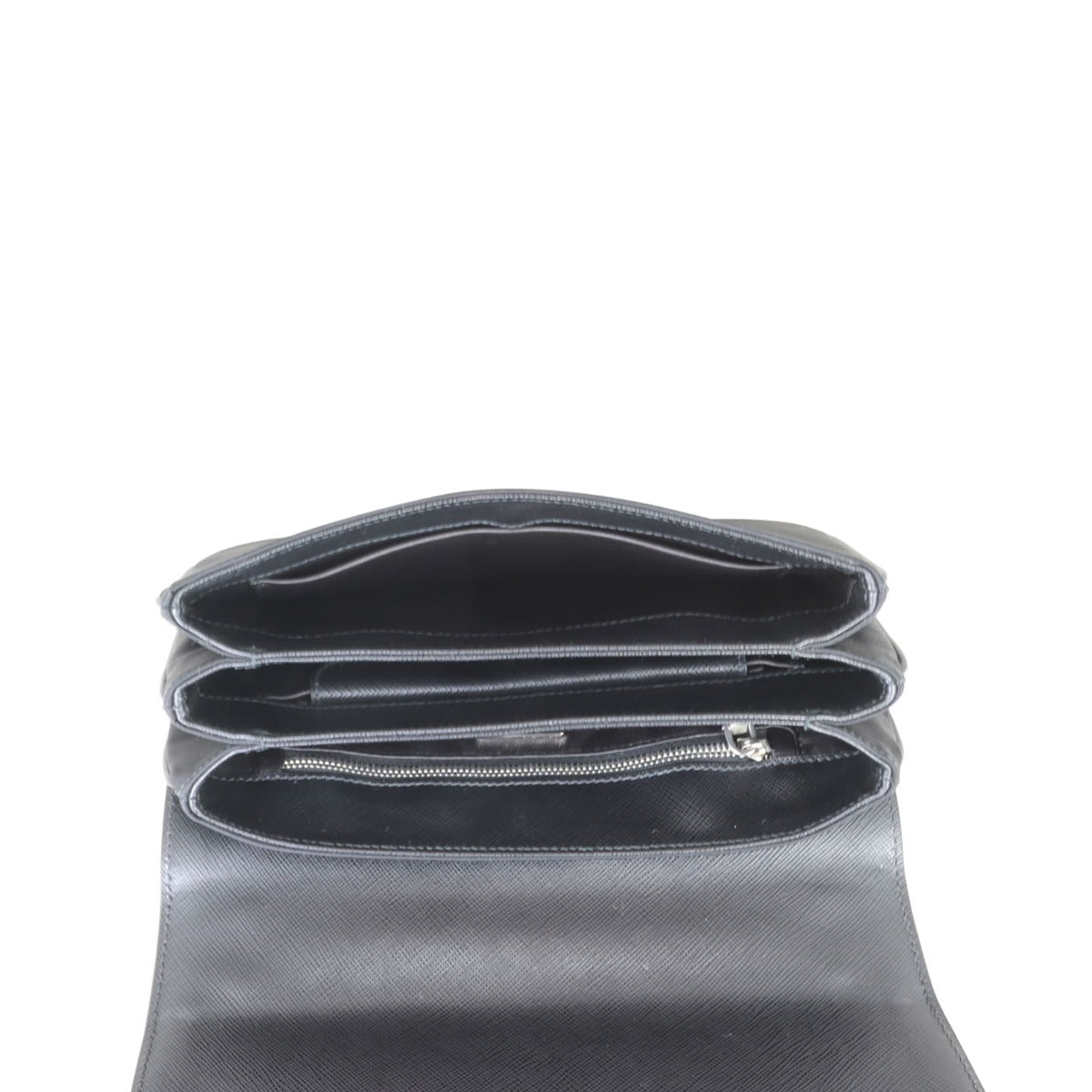 Prada Saffiano Tessuto Chain Shoulder Bag Whole interior
