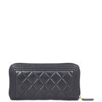Chanel Boy Long Zipped Wallet Back

