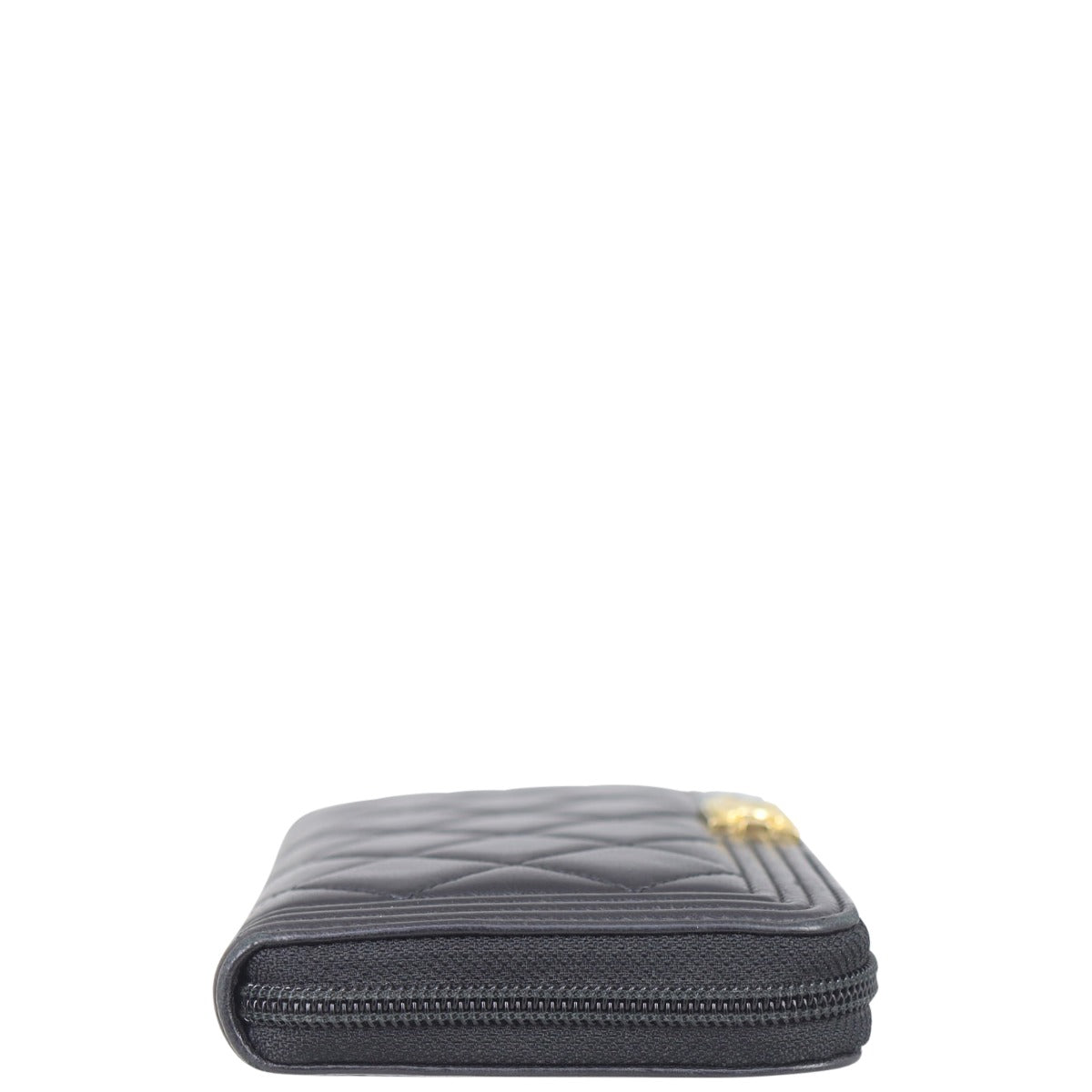 Chanel Boy Long Zipped Wallet Side
