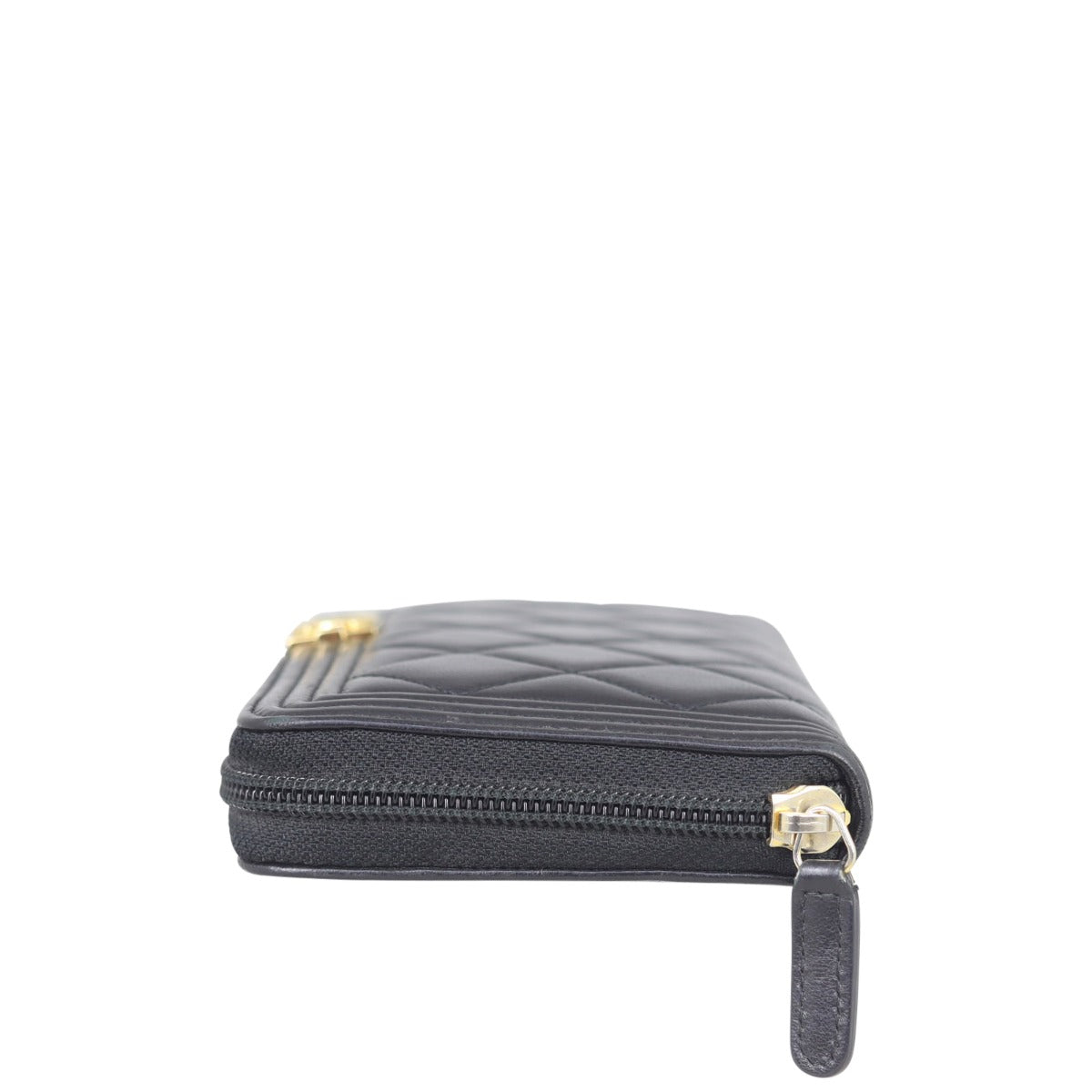 Chanel Boy Long Zipped Wallet Side
