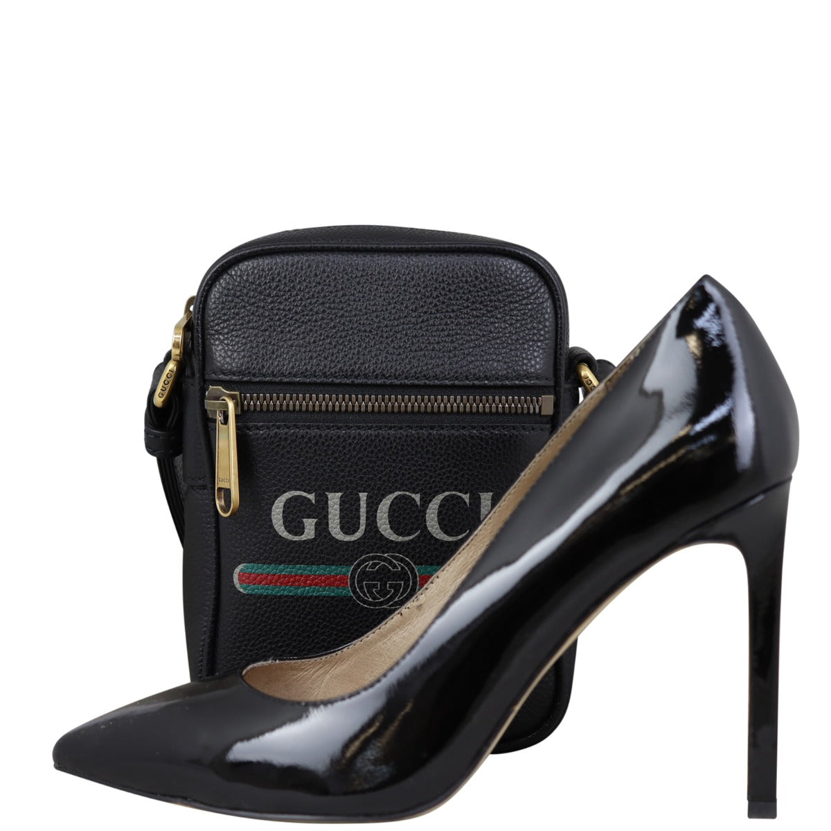 Gucci Logo Print Messenger Shoe
