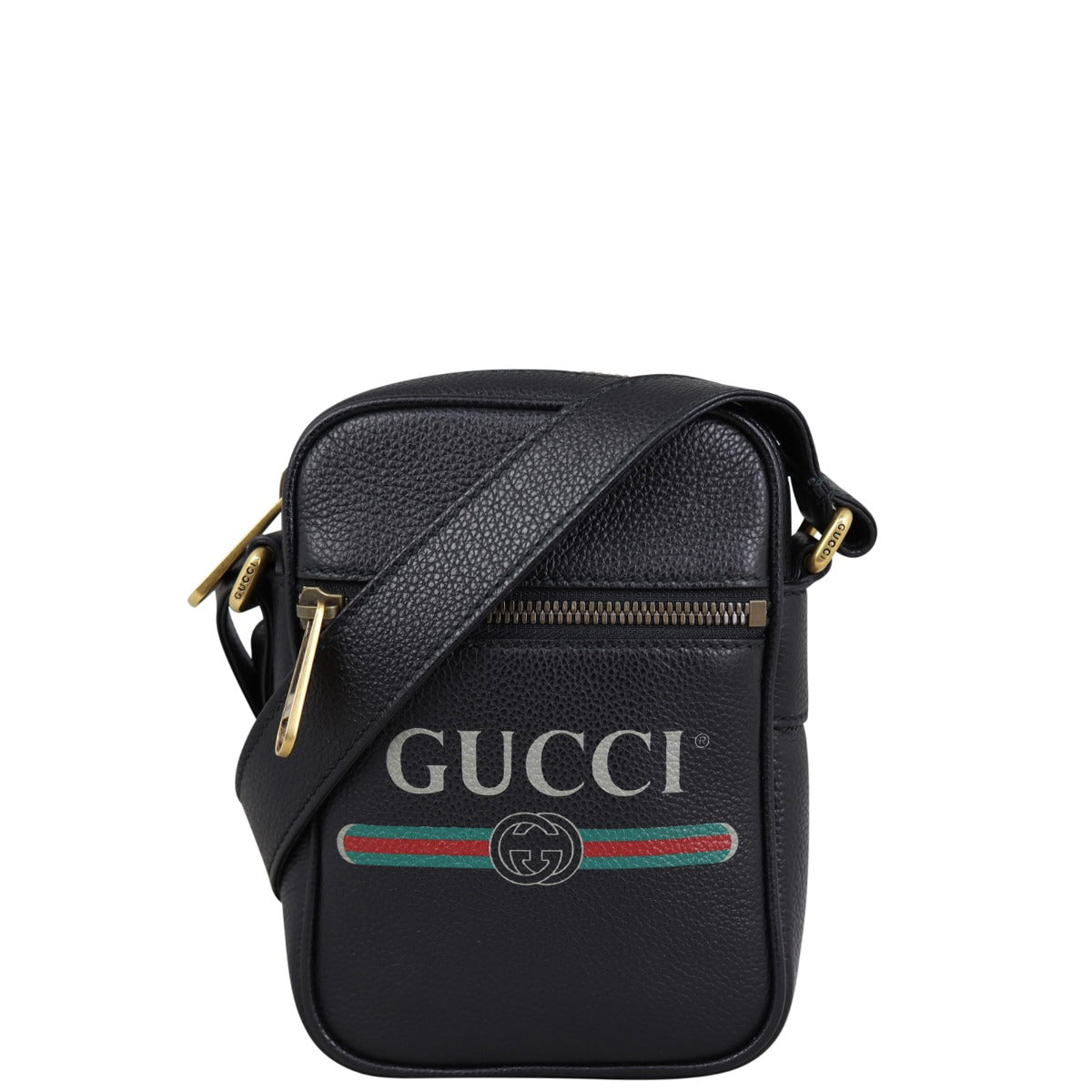 Gucci Logo Print Messenger Front
