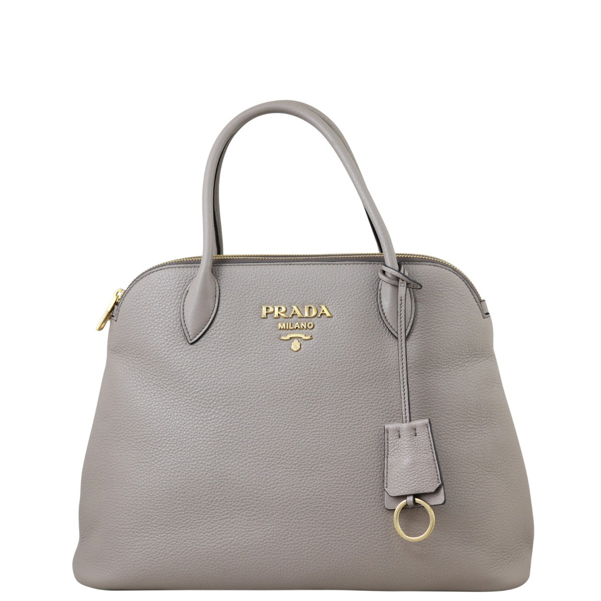 Prada Vitello Daino Double Zip Tote Front
