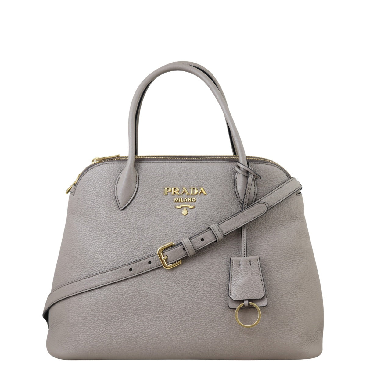 Prada Vitello Daino Double Zip Tote Front
