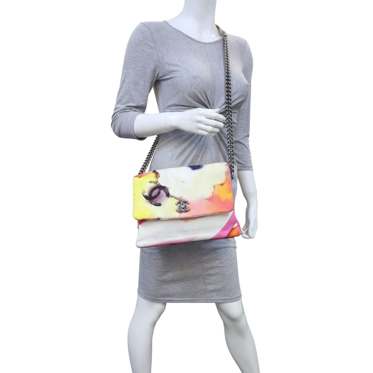 Chanel Flower Power Canvas Messenger Bag Mannequin