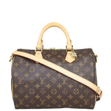 Louis Vuitton Speedy 30 Bandouliere Monogram Front with Strap