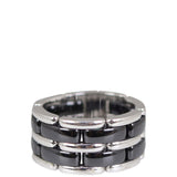 Chanel Ultra Large 18k White Gold Ceramic Ring Side