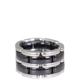 Chanel Ultra Large 18k White Gold Ceramic Ring Front