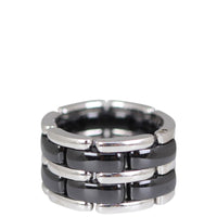 Chanel Ultra Large 18k White Gold Ceramic Ring Side
