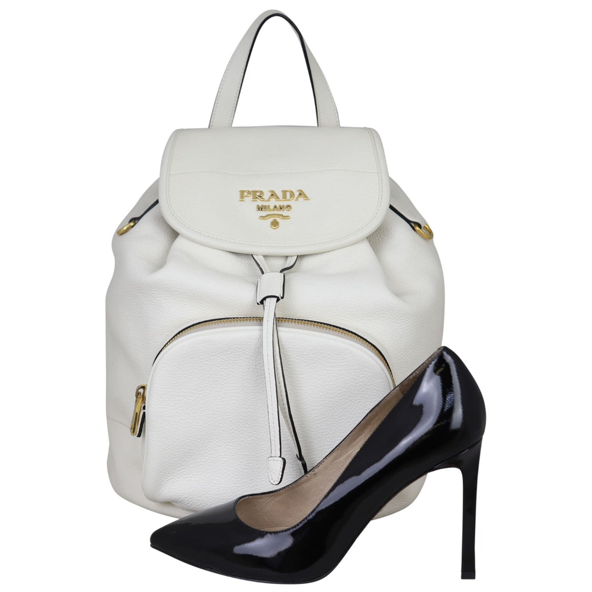 Prada Vitello Daino Convertible Strap Backpack Shoe