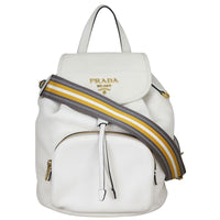 Prada Vitello Daino Convertible Strap Backpack Fron with Strap