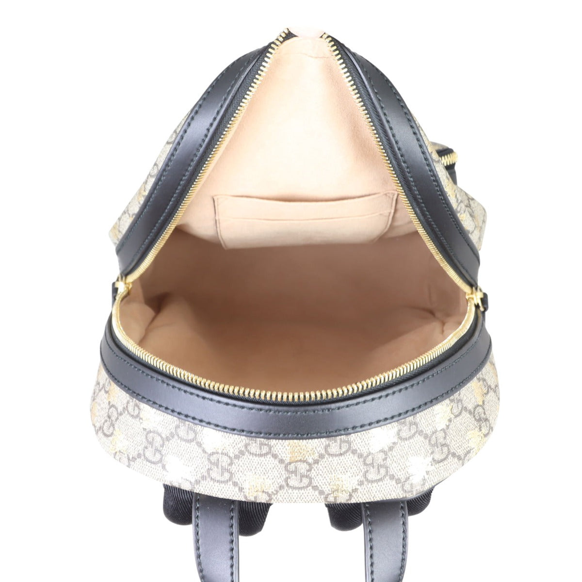 gucci mini backpack gold bees GG Supreme Monogram Print Small Day Beige Oro Black 1398919 FASHIONPHILE way zip Gucci GG Supreme Bees Backpack