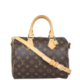 Louis Vuitton Speedy 25 Bandouliere Monogram Front with Strap