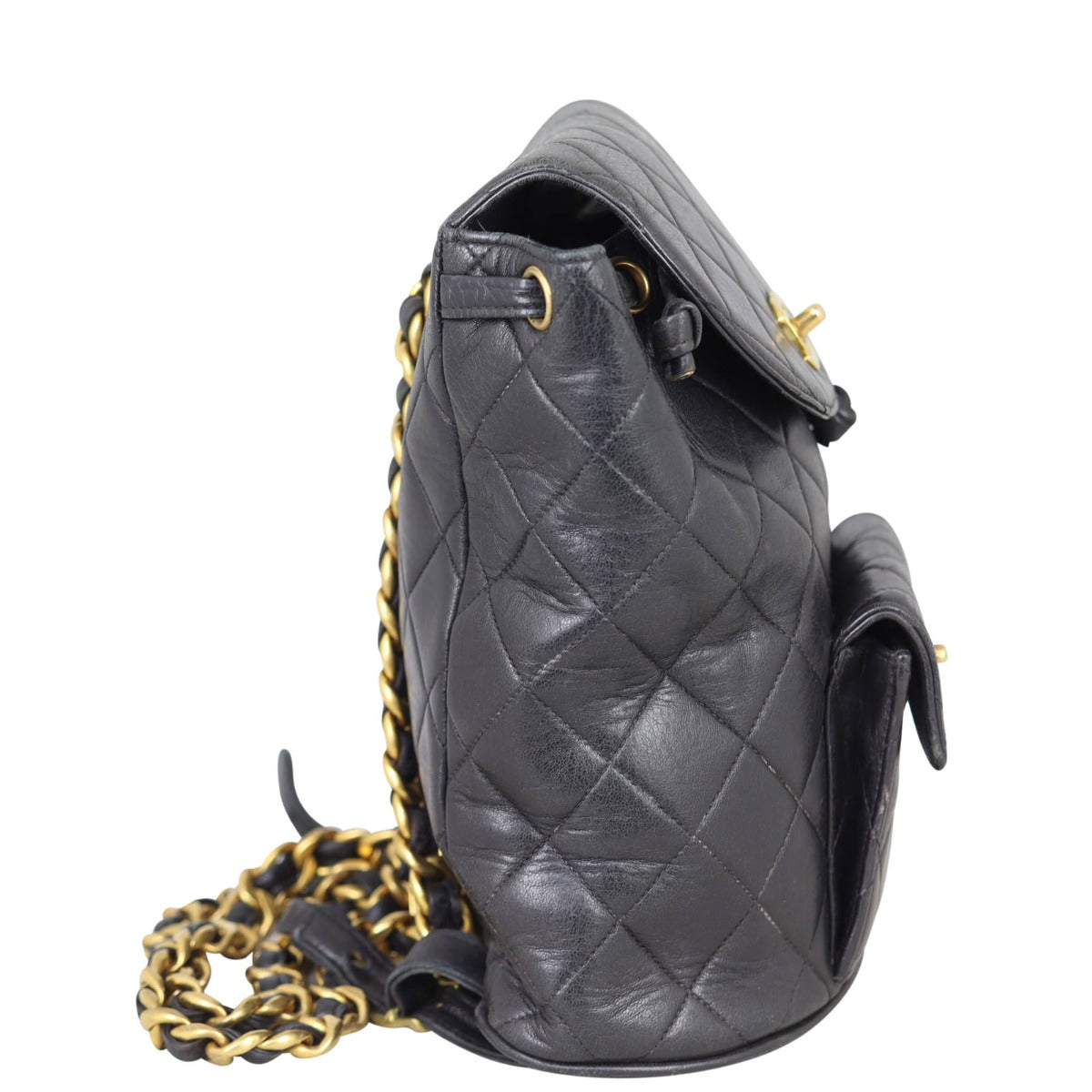 Chanel Duma Quilted Backpack Vintage Side