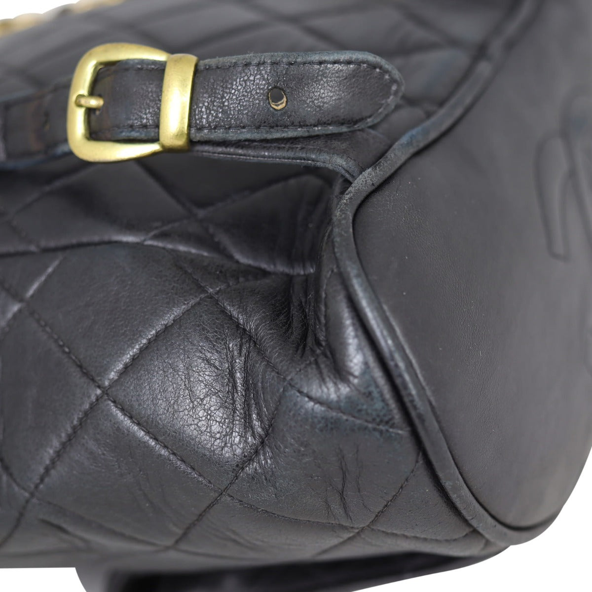 Chanel Duma Quilted Backpack Vintage Corner Closeup