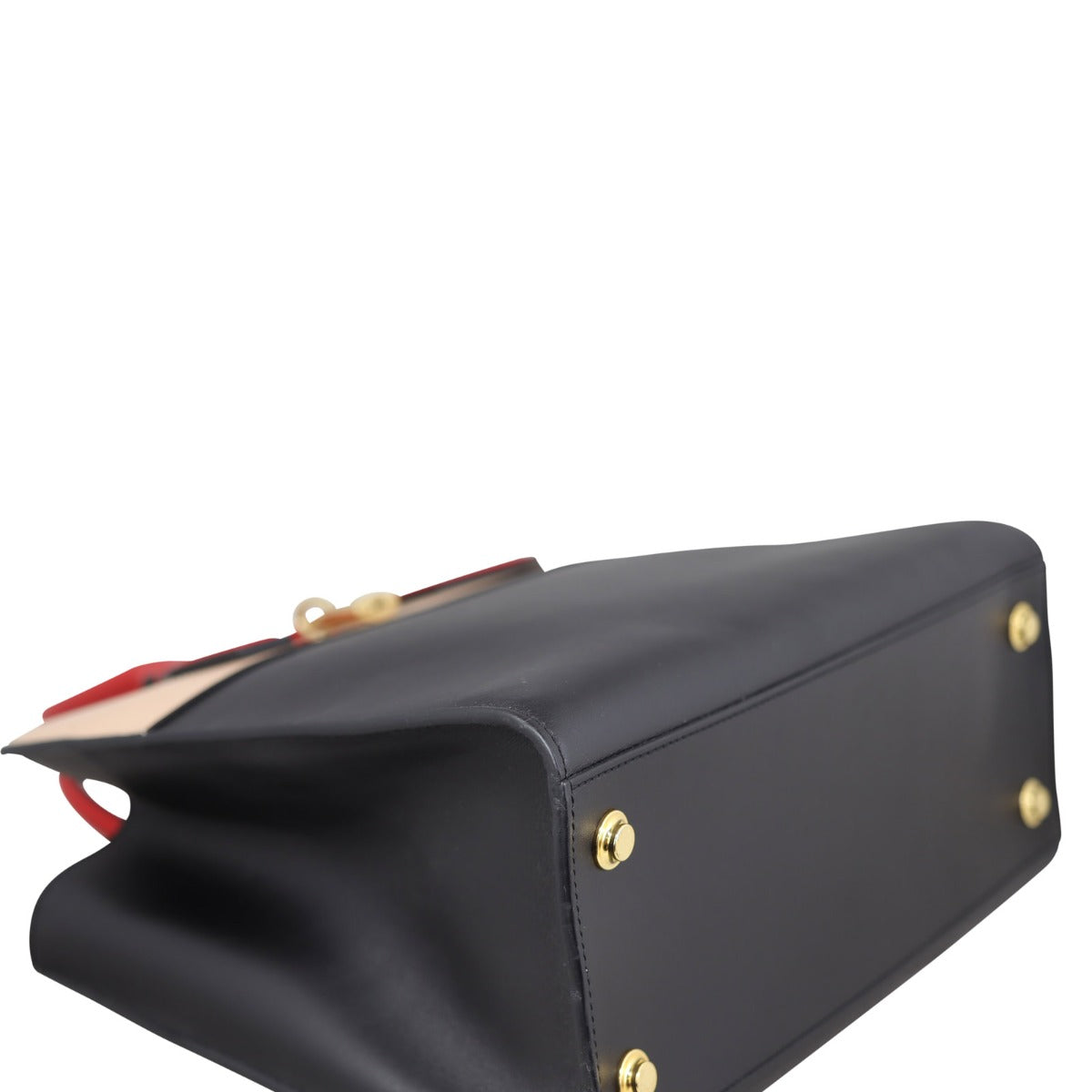 Louis Vuitton City Steamer MM (black, beige and red) Corner Closeup