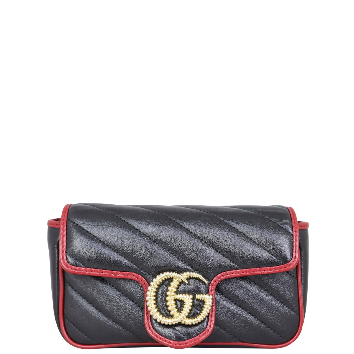 Gucci GG Marmont Super Mini Shoulder Bag (black) Front