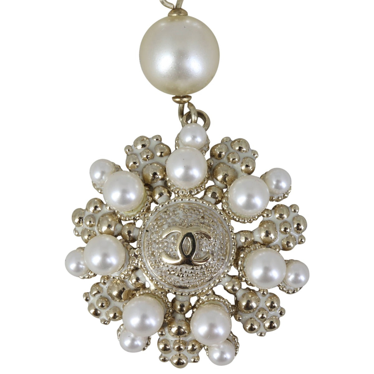 Chanel Flower Pearl Pendant CC
