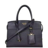Prada Saffiano City Calf Esplanade Medium Front with Strap