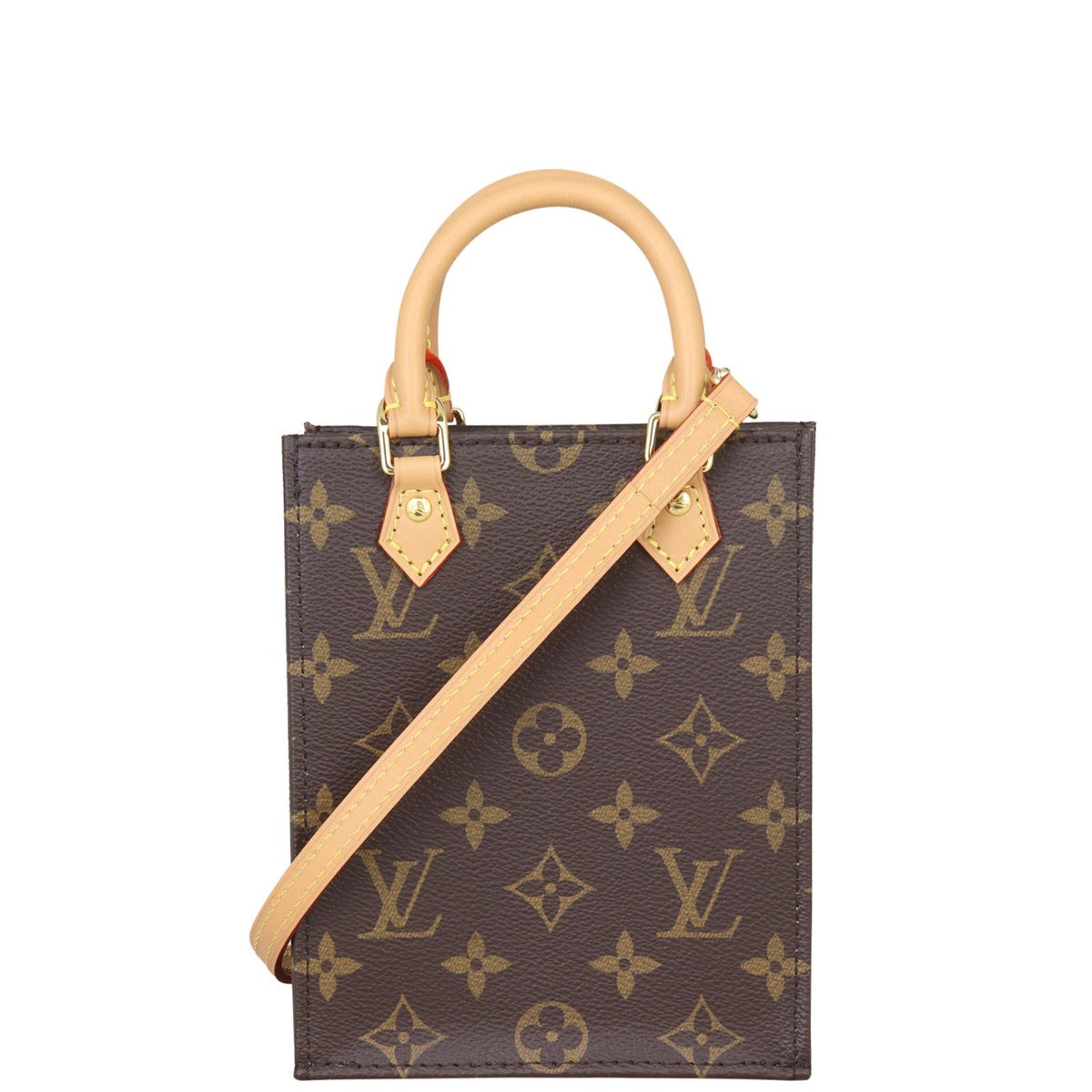Louis Vuitton Petit Sac Plat Monogram Front with Strap