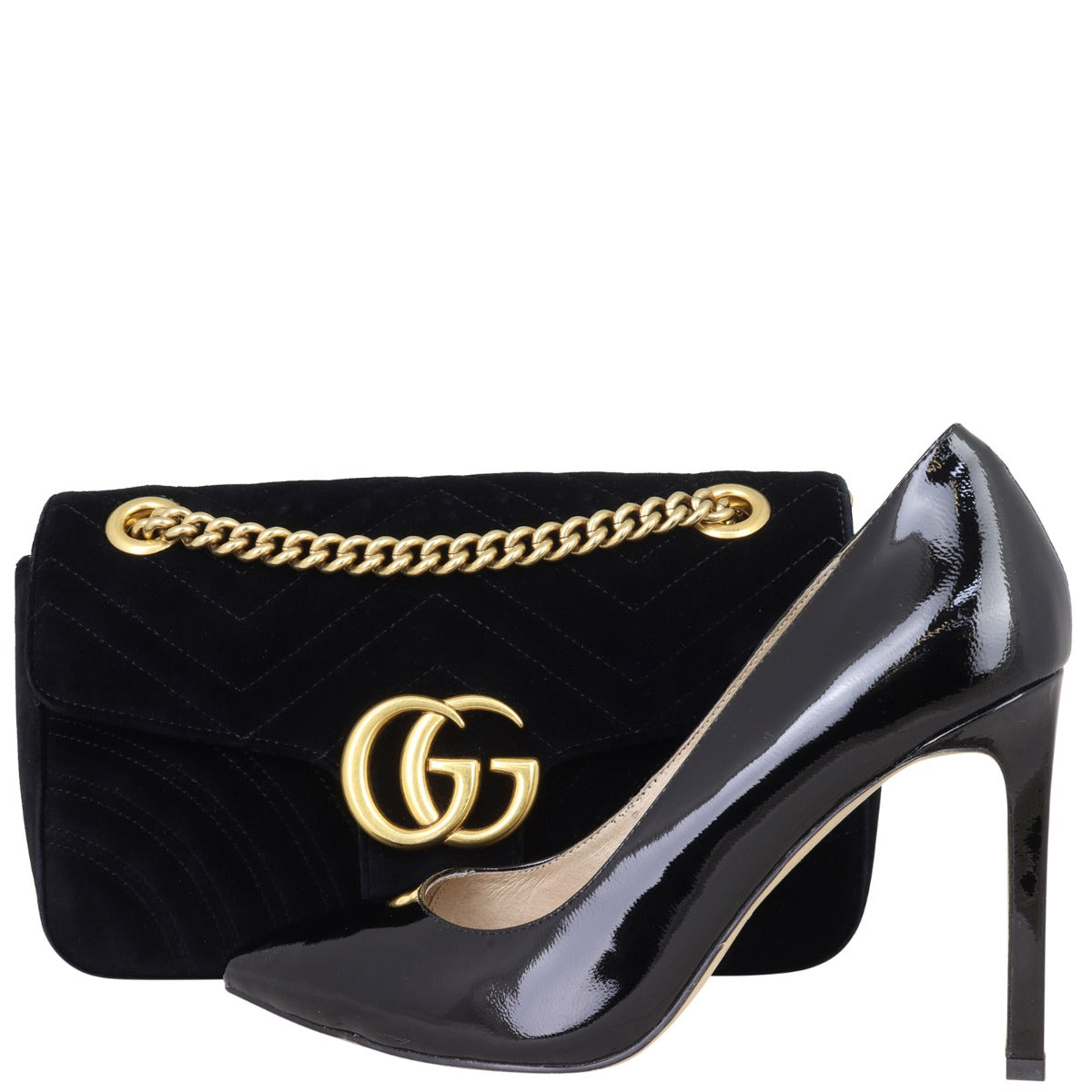 Gucci GG Marmont Velvet Medium Shoulder Bag Shoe