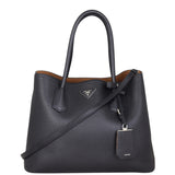 Prada Vitello Daino Double Bag Large Front with Strap