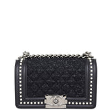 Chanel Boy Small Tweed Pearls Front