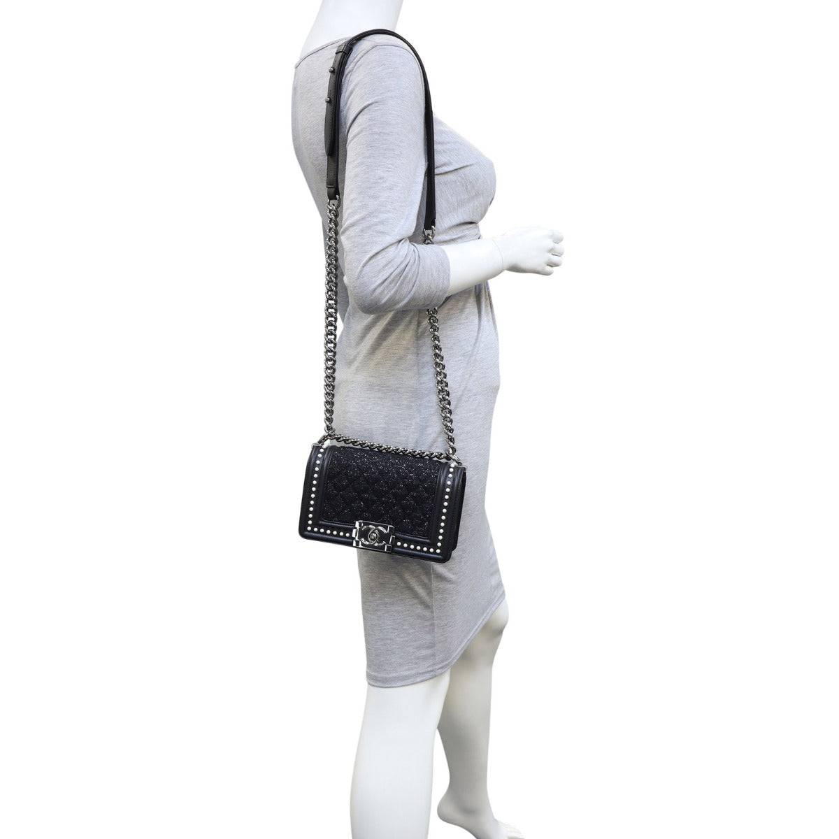 Chanel Boy Small Tweed Pearls Mannequin