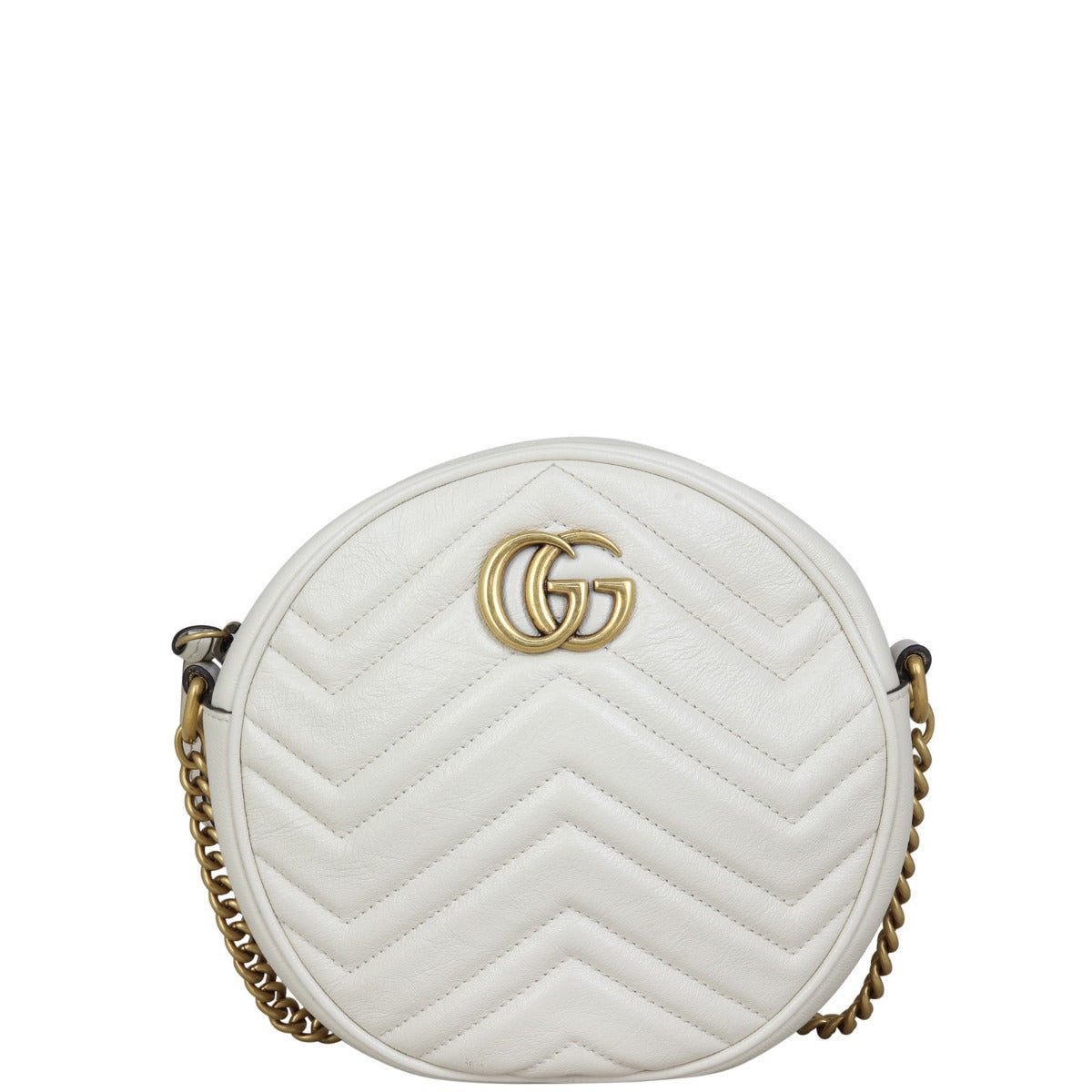 Gucci GG Marmont Round Chain Shoulder Bag Front