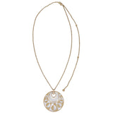 Bvlgari Intarsio Mother of Pearl 18k Yellow Gold Diamond Necklace Front